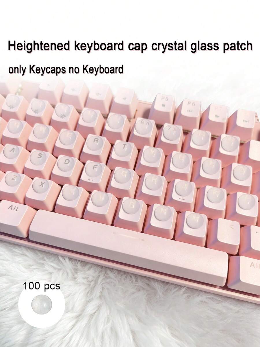 Transparent Hemispherical Silicone Height-Increasing Keyboard Stickers, Nail Art Dedicated Nail Protection Round Bead Keycaps Anti-Slip Pads - View 1