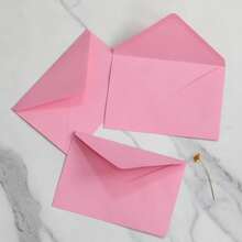 100pcs/50pcs/20pcs Kraft Paper Mini Envelopes Pink Kraft Paper Envelopes, Suitable For Gift Cards And Business Cards [10.5cm X 7cm] - Pink - View 3