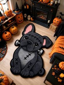 1pc Black Dog Rug, Living Room Carpet, Carpet, Living Room Area Rug, Small Area Rug, Mat, Home Decor, Large Living Room Carpet, Round Carpet, Living Room Home Decor, Room Decor, Washable Carpet, Graduation Gift - Black Dog - View 3