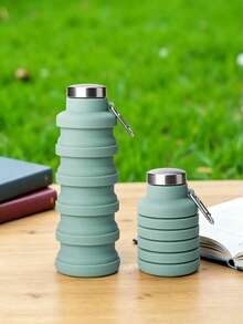 Daily Use Silicone Folding Water Cup With Screw Lid, Sports Outdoor Portable Collapsible Water Bottle - Multicolor - View 10