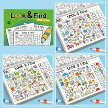 1pc Hidden Object Book (Green+Blue+Red), Exploration And Discovery Activity Book, With Visual Search Challenge, Interactive Focus Games, Educational Activity, Learning Supplies, Easter And Christmas Gift - Multicolor - View 4