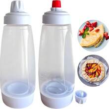 Breakfast Baking Batter Shaker Bottle, Large Capacity With Scale Squeeze Bottle, No Extra Mixing Bowl Needed, Pour Ingredients And Shake To Use, Fine Spout For Smooth Dispensing, Suitable For Pancakes, Waffles, Crepes, Easy To Disassemble And Clean, Can Be Stored In Refrigerator For Leftover Batter, Beginner Baking Essential - Multicolor - View 3