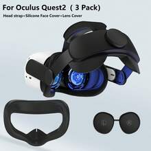 مجموعة 3 قطع متوافقة مع MetaQuest 3/Quest 3S/Quest 2، اكسسوارات سماعة رأس بديلة متوافقة مع Quest 2، سماعة رأس إيليت ناعمة وقابلة للتنفس ومريحة، اكسسوارات VR قابلة للتعديل + قناع وجه + واقي عدسة، غطاء عدسة مقاوم للخدش ومقاوم للغبار، وسادة وجه من السيليكون (أسود) (أبيض) - مشاهدة 3