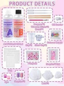 Taba 手作套組 200ml DIY 手作材料包，透明 1:1 AB 軟液體樹脂膠矽膠橡膠製作，3 個貓爪矽膠模具，適合 DIY 藝術手工與珠寶，適合初學者，派對禮物，適用 14 歲以上 - 粉紅+紫 - 查看 6