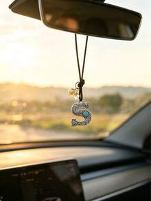 1 pieza Adorno colgante para el interior del coche con letra de corona de aleación de diamante, decoración para el espejo retrovisor del coche, colgante decorativo para el interior del coche - Unitalla - Ver 29