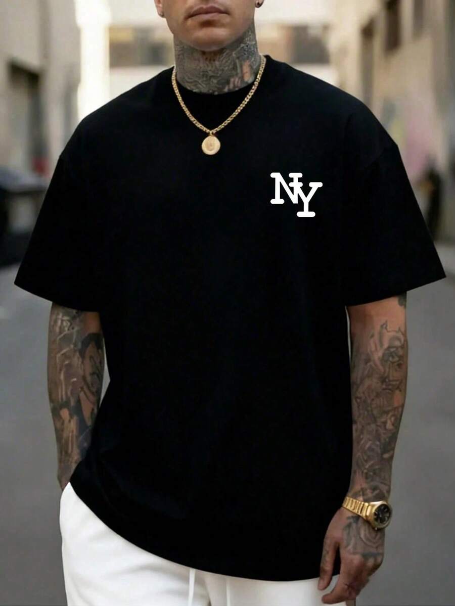 verano Cuello redondo playeras de hombre gym Ocio vacaciones alta calidad camisas para hombre Y2K ropa de hombre sudadera para festival conjuntos de - Negro - Ver 1