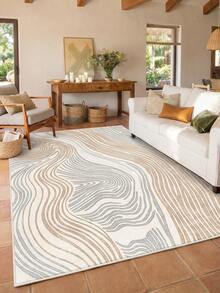 1pc Multi-Color Streamlined Mountain Living Room Rug, Suitable For Kitchen, Dining Room, Bedroom, Room Holiday Decor, Indoor/Outdoor, Office, Lobby, Anti-Slip Doormat, Bathroom Rug, Hallway, Study Gaming Area Rug - Multicolor - View 6