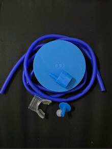 1pc Adult Dry Snorkel Breathing Device, 1m And 2m Silicone Diving Tube, Suitable For Freestyle Swimming And Diving, Freediving Underwater Breathing Equipment - Blue - View 8
