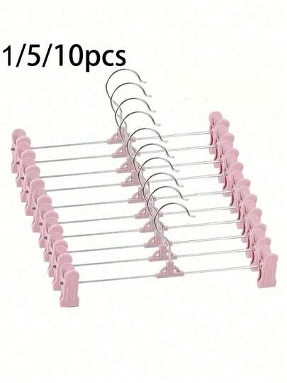 1/5/10 Pieces Of Stainless Steel Anti-Slip Pants Rack, Skirt Clip, Axe Clip, Adjustable, Lightweight And Seamless Underwear Clip, Pants Hanger, Sock Clip