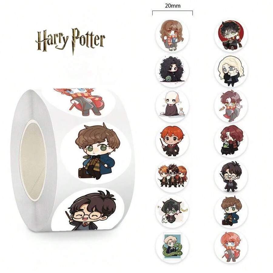 Warner Bros 500pcs/Roll Official "Harry Potter" Roll Stickers, Cute Cartoon Anime Stickers, Suitable For DIY Scrapbook Notebook Decoration, Perfect Birthday Gift - Party Gift - Holiday Gift - Back To School Gift - Multicolor - View 1