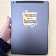 1PC 3Inches Progress Not Perfection Positive Mental Health Sticker, Self Love Encouragement Design For Laptops, Notebooks, Water Bottles, Cups, Journals, Lockers, Perfect Gift For Students, Teachers, Office Workers, Creatives, And Wellness Mindset - Multicolor - View 6