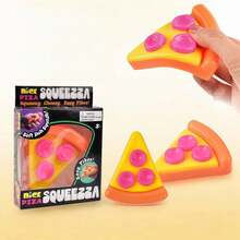 Tachimi 1pc Soft Realistic Cheese Pizza Creative Squeeze Toy, Food Slice Handheld Stress Relief Toy, Lightweight Pocket Venting Toy, Random Shipment Without Individual Packaging, Exquisite Birthday Party Favor - Multicolor - View 3