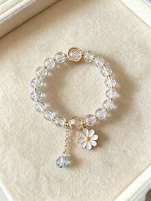 Daisy Bloom Floral Bracelet - Versatile Elegant Fashion Sunflower Pendant Jewelry Accessory - Multicolor - View 5
