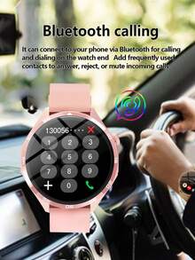 Unisex Smartwatch, 1.5-Inch HD Round Screen Fitness Tracker, Supports Wireless Calling/Sleep Monitoring/Music Control/Breathing Training, Compatible With Android And IOS, Perfect Gift For Girlfriend/Boyfriend - View 3