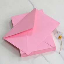 100pcs/50pcs/20pcs Kraft Paper Mini Envelopes Pink Kraft Paper Envelopes, Suitable For Gift Cards And Business Cards [10.5cm X 7cm] - Pink - View 1