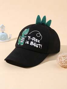 1 PC Black Dinosaur Boys Girls Baseball Cap, Cute T-Rex Print Summer Hat, 3D Spikes Dinosaur Tail Children Cap, Summer Outdoor Casual Kids Accessories - Multicolor - View 10