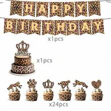 46pcs Leopard Print Theme Party Decoration Set, Includes 15 Banners, 6 Triangle Flags, 24 Small Power Strips And 1 Large Power Strip, Perfect As Small Gifts And Photo Backdrop For Leopard Print Theme Birthday Party - A - View 10