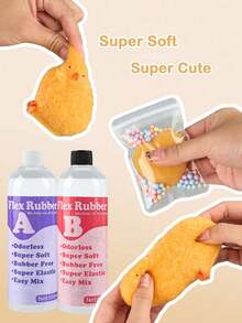 Liquid Silicone Squishy Making Kit, 1:1 AB Squishy Resin Gel, Soft Liquid Silicone Rubber DIY Stress Relief Toy Making Material Pack, DIY Gift - Clear - View 4