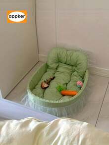 Small Pet Bed, Oval Cute Pet Bed, Soft Pet Bed, Durable Warm Pet Sofa, Suitable For Cats And Small Dogs Under 6kg, Lace Design, Fluffy Comfortable Shape, Washable And Easy To Clean, Suitable For Indoor Use, Pet Nest, Give Your Furry Friend Warmth And Security - Multicolor - View 6