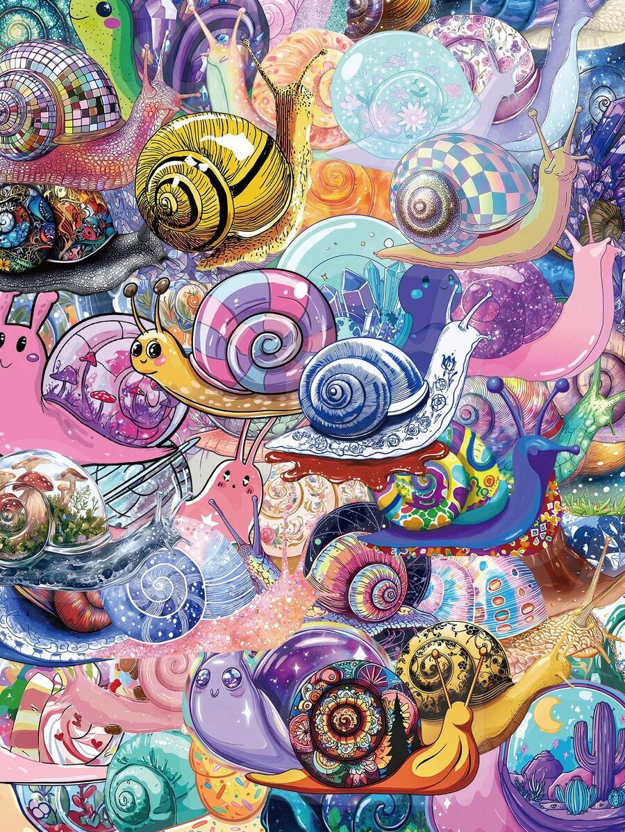 50張幻想蝸牛貼紙,適用於剪貼簿、日記本、計畫本、行李箱、手機殼、筆記本、吉他、滑板、筆電裝飾,學校用品 - 奇幻蝸牛 - 查看 1