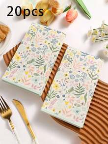 20pcs Disposable Paper Napkins Are The Perfect Choice For Western-Style Party-Printed Tableware. Their Simple Lace Patterns Suit Birthdays, And Other Occasions. Ideal For Indoor And Outdoor Dining, Festive Home Tableware, - A - View 15