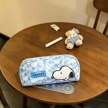 1件 Snoopy 收納袋，清新藍色印花帆布卡通設計，適合送給粉絲、家人與朋友的小禮物 - 彩色 - 查看 2