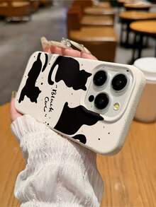 Custodia per cellulare con motivo di gatto nero, decorata con silhouette giocose e un design a pois fantasioso, adatta ai modelli iPhone17, 16, 15, 14, 13, 12, 11 Pro, in materiale TPU, con protezione antiurto. È un regalo perfetto per familiari, amici, bambini, compleanni, Capodanno cinese, festività, fidanzati, fidanzate e San Valentino. - Multicolore - Visualizzare 3
