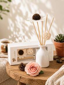 Flameless Home Fragrance Diffuser Gift Set (Essential Oil + Diffuser Sticks + Artificial Flowers), Lavender, Jasmine, Lily Scents, Long-Lasting Fragrance, Elegant, Keeps Fresh Aroma, Suitable For Office, Bedroom, Bathroom, Closet Decoration, Aromatherapy Stress Relief, Perfect For Christmas, Valentine's Day, Wedding, Hotel, Birthday, Graduation, Housewarming. Suitable For Women, Girlfriend, Best Friend. - Multiple Fragrances - View 3