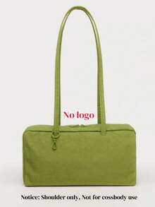 Nylon Bowling Bag With Top Handle And Key Lanyard, Minimalist Casual Large Capacity Tote Bag For Commuting And Work, Fashion Polka Dot Shoulder Handbag For Daily Wear - Green - View 5
