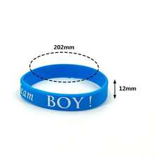 60pcs Gender Reveal Silicone Wristbands, Blue And Pink Boy Girl Team Wristbands, Gender Reveal Party Decoration Supplies - View 2