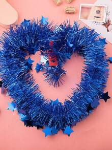 Guirnalda de cinta de espumillón y serpentina con estrella de cinco puntas para decoración de boda, fiesta de Navidad y eventos - Ver 5