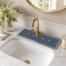 1pc Anti-Slip Diatomaceous Earth Faucet Drain Mat, Quick-Dry Absorbent Sink Splash Guard, Rubber Base, Suitable For Kitchen/Bathroom Faucets - Multicolor - View 2