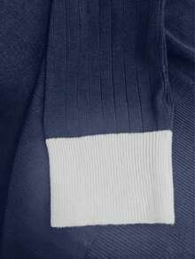 New Men's Casual Comfortable Knitted Long Sleeve Polo Shirt, Versatile For Daily Wear - Navy Blue - View 8