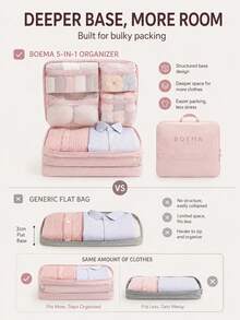 New 5-In-1 Compression Storage Bag, Portable Space-Saving Clothing Organizer Bag For Business Travel And Trips, Essential For Business Travel And Travel,Bedroom Room Decor,Back To School - Multicolor - View 10