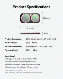 TELESIN CPL VND 黑色柔光霧化效果 1/4 ND4 ND16 ND64 磁吸鏡頭濾鏡套組，適用 Insta 360 Luna Ultra，99% 透光率濾鏡框組，適合 Vlog、旅行、戶外影片拍攝 - 查看 10