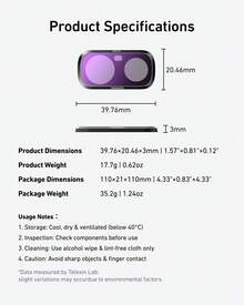 TELESIN CPL VND 黑色柔光霧化效果 1/4 ND4 ND16 ND64 磁吸鏡頭濾鏡套組，適用 Insta 360 Luna Ultra，99% 透光率濾鏡框組，適合 Vlog、旅行、戶外影片拍攝 - 查看 11