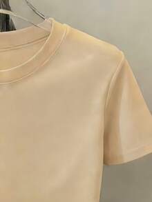 Weighing 180g, Made In Mexico. New Short-Sleeved T-Shirt For Couples, Spring/Summer Style, With A Print, Unisex Design, Ideal For Both Work And Casual Occasions. - 杏色 - 查看 3