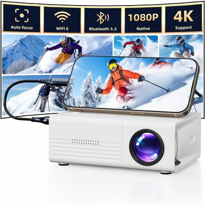 Xnano Portable Projector, Native 720P HD, 1080P Supported, USB Connection, Remote Control, Compatible With Smartphones, Tablets, Laptops, TV Stick For Home Theater & Movies