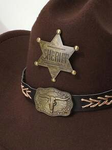 Sheriff Star Badge, Western Cowboy Role Play Prop For Stage Performance, Vintage Style Badge, Party Costume Accessory, Suitable As Gift And Collectible For Family Or Friends At Birthday Party Or Holiday - Multicolor - View 8
