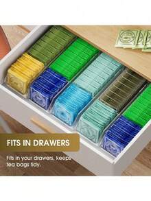 Tea Bag Organizer, Tea Bag Storage Box, Clear Acrylic Tea Bag Holder, Clear Storage Holder Storage Bins For Tea Bag, Sugar Packet, Coffee Bag, Spice Pouches, Multifunctional Plastic Organizer Box - Multicolor - View 7