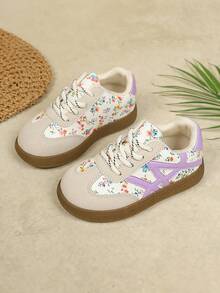 1 par de zapatos deportivos casuales nuevos para niñas, de moda simple y versátil, con suela blanda, para exteriores, viajes, fiestas, actividades y deportes casuales - Morado - Ver 10