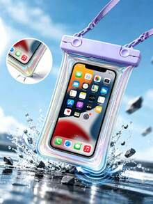 1/2/3pcs Waterproof Anti-Drop Laser Cut Phone Bag, Swimming Halter Phone Case, Sealed Phone Case, Transparent Diving Phone Case Suitable For Outdoor Rafting Swimming, Touchscreen Phone Case - Multicolor - View 6