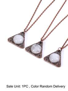 1pc Natural Stone Triangle Necklace For Men Healing Tiger Eye Obsidian Crystal Pendant Vintage Necklaces Energy Jewelry H905 - Necklace - View 15