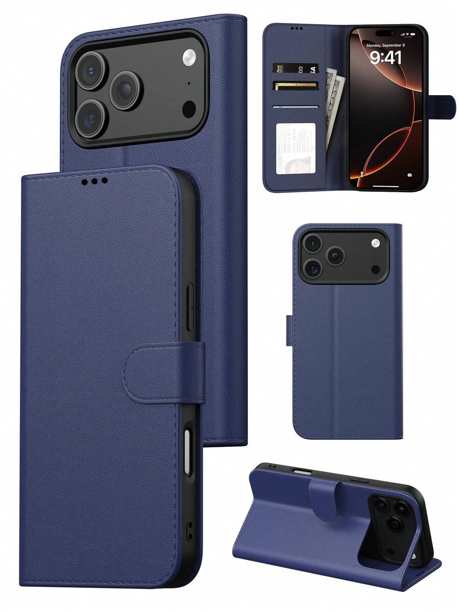 多功能錢包式 PU 手機殼,相容 Apple 手機,卡槽手機殼 17、Apple 17 Pro Max 卡槽手機殼,可閱讀翻蓋手機殼,實用手機配件,Apple 17 Pro 手機殼附智慧手機支架,相容 S26 Ultra/S25 Ultra 信用卡槽手機殼,內建實用支架 17 Pro 手機殼,適合日常使用 Honor 手機殼,防水、防震、防摔、防刮、全方位保護設計智慧手機殼,夏季深藍復古 Apple 手機殼 - 藍色 - 查看 1