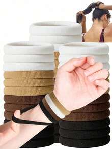 200/100/50/20/1 pieza de ligas para el cabello de alta elasticidad y grosor, de estilo minimalista y moderno, adecuadas para uso diario, se pueden usar como ligas para el cabello, sujetadores de cola de caballo, diademas y diademas deportivas, adecuadas para mujeres y niñas, pueden fijar el cabello largo, ligas para el cabello duraderas - A - Ver 2