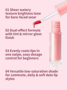 PERIPERA Ink Mood Glowy Tint #10 Sheer Nude Pink 1入 4g，保濕不黏膩玻璃光澤唇釉，低調透亮裸色，長效持色，適合日常自然裸唇妝 - 10 裸透淡粉色 - 查看 2