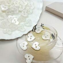 10個彩虹心形鈕扣，適合毛衣與襯衫裝飾、DIY手工藝與縫紉用品，優雅半透明設計，趣味服飾鈕扣 - 多色 - 查看 6