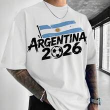 Canada World Cup Football Maple Leaf Pattern World Cup Licensed High-Quality Pure Print T Shirt - 白色 7 - 查看 1