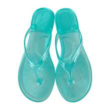 Transparent PVC Flip Flops In Pastel Pink, Waterproof Flat Sandals For Women, Ideal For Bath, Home, Beach And Pool In Summer - Lake Water Green - View 1