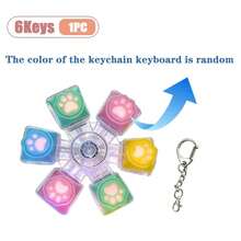 Cat Paw Stress Relief 3/5/6 Key Keyboard Keycap Gift, Adult Anti-Stress Finger Keyboard Game Keychain, Pressure Release - Multicolor - View 11